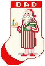 Santa in Nightshirt Stocking